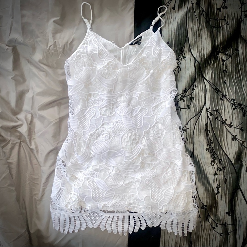 EXPRESS Large, brand new,white mini dress